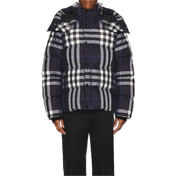 Burberry Larrick Check Jacket in White & Blue Check Small - Picture 3 of 4